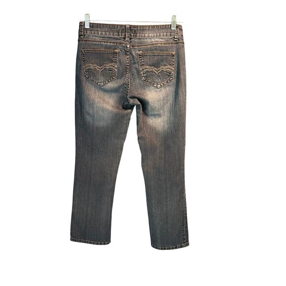 8 Circuits of Consciousness Size 4 Capris Dark Denim Comfy Casual Timeless - Picture 2 of 7